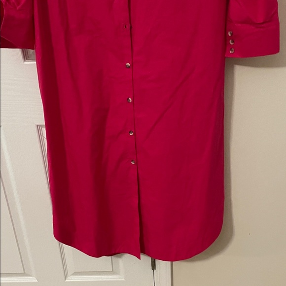 NWOT Maeve by anthropologie Vibrant Pink Button-Up Dress size XL - Picture 8 of 11